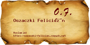 Oszaczki Felicián névjegykártya
